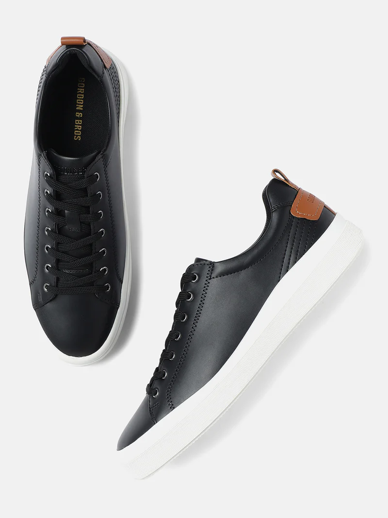 BLACK TAN MEN LACE UP SNEAKERS |BLACK/TAN - Image 5