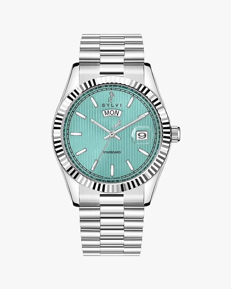 Sylvi Starboard Electric Blue Silver Premium Watch - Image 4
