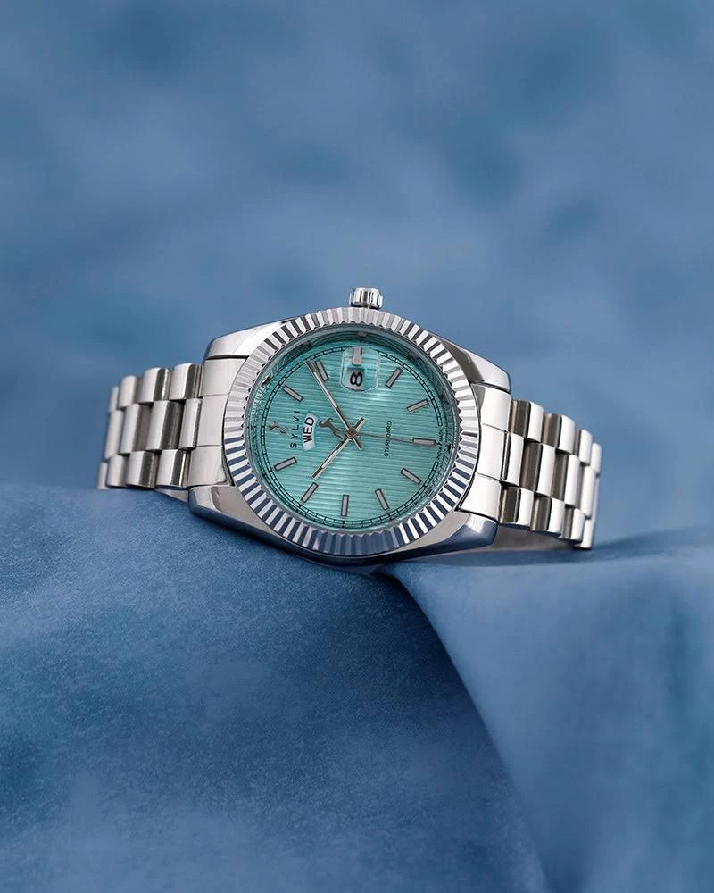 Sylvi Starboard Electric Blue Silver Premium Watch